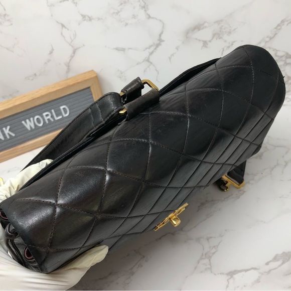CHANEL Vintage 24K Gold Lambskin Leather Metalasse Quilted Backpack main image 5